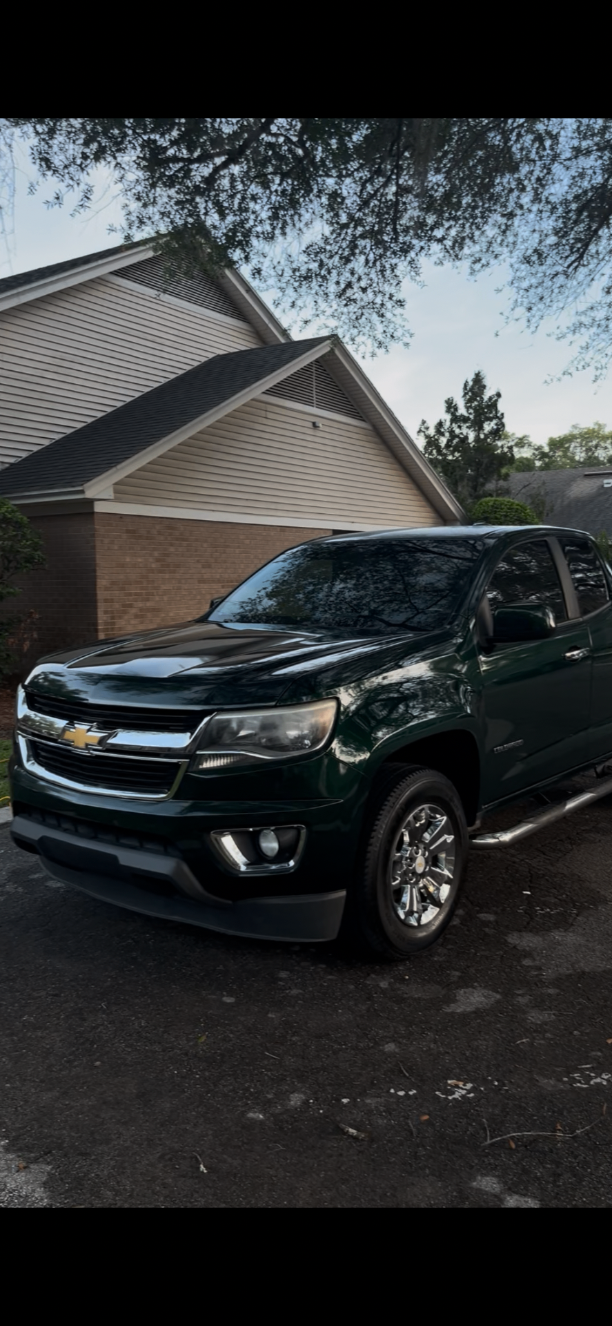 Clean dark green truck after mobile detailing